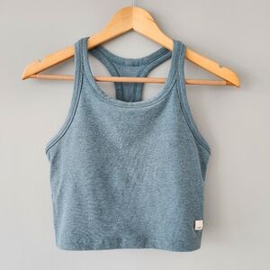 Vuori Elevation Racerback Crop Tank - Smoke Blue Heather? - Size Small - VW1210